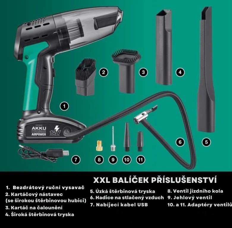 CleanMaxx AKU kompresor a ruční vysavač 2v1 AKV-19905 1 (3)